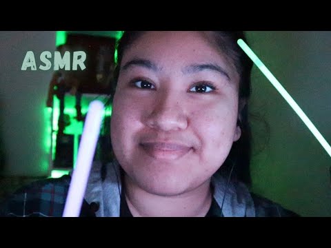 ASMR WITH GLOW STICKS 💤 (eye test, color test & checking your peripheral vision) ✨