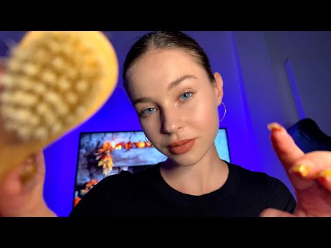 Cozy Pampering IN BED Just For You ASMR 🍁 | Skincare, Tea & Cookies, Hair Brushing & Hand Massage