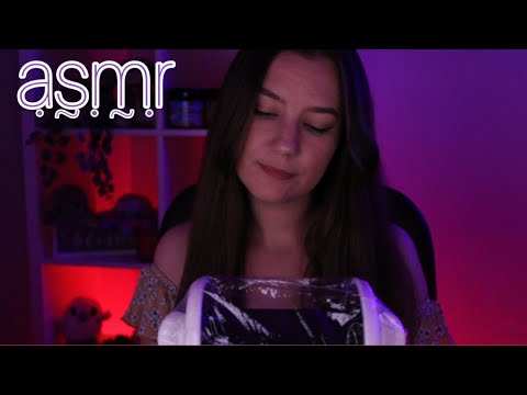 ASMR ♡ covering your ear with cling wrap then doing asmr on them ~ no talking