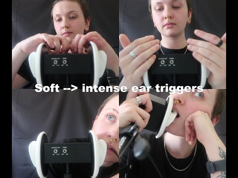 ASMR Soft ➡ INTENSE Ear Triggers [Tapping, Cupping, Spoolie Brush & Ear Eating]