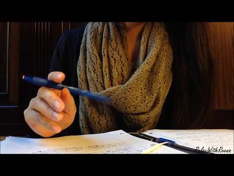 ASMR Study Buddy (No Talking) Flipping Pages/ Organizing Notes, Highlighting Sounds, Pen Tapping