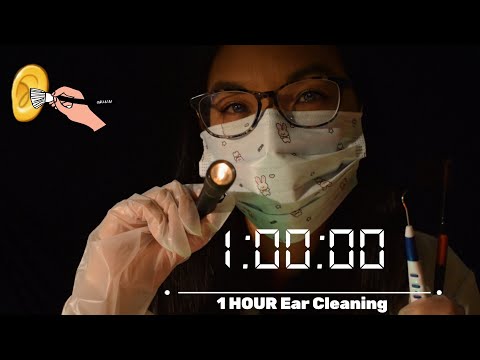 ASMR: 1 HOUR EAR CLEANING COMPILATION (Whispering & Soft Speaking) 👂👩‍⚕️ [DIY Ear Mic]