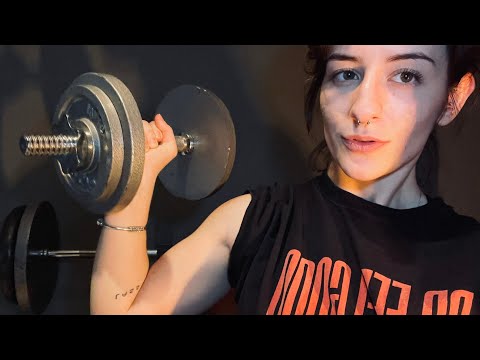 ASMR chaotic unpredictable personal attention || personal trainer + massage 🏋🏽‍♀️