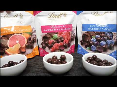 ASMR Grocery Store Samples Role Play (Lindy Chocolate Fruit Sensations)