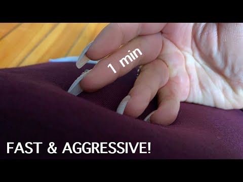 ASMR - Up close 1 minute Fast & aggressive gripping bean bag w/ camera tapping ✨