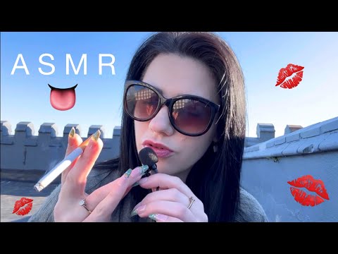 ASMR | Smoking, Mouth Sounds, Kisses & Tongue Clicks (Shoutout to Tandy 💖)