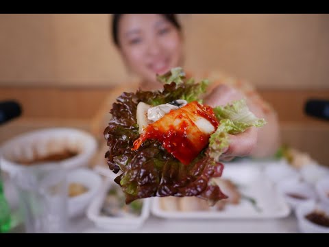 [ASMR] 노토킹 굴보쌈 이팅 리얼 사운드 | Best Korean delivery food | Oyster, Steam pork bo-ssam