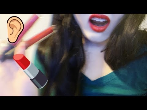 ASMR Ear Eating 👂, Red Lipstick Application 💄and Whispering ✨