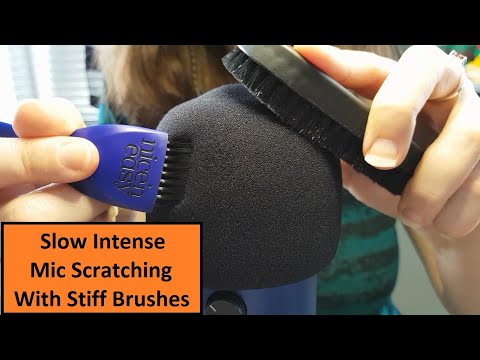 AMSR Intense Slow Mic Scratching/ Mic Brushing with Stiff Brushes - 1 Trigger Only, No Talking