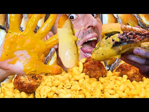 ASMR Eating TOO MUCH CHEESE SAUCE For 3 Hours No Talking 먹방 2 !