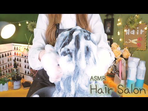 ASMR 미용실에서 두피마사지, 거품샴푸로 두피케어(Eng sub) | Relaxing Hair shampoo and hair wash, HAIR SALON[With aheads]