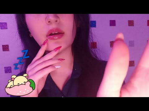ASMR🌙sleepy mouth sounds +soft face touching(you will become relaxed💕)