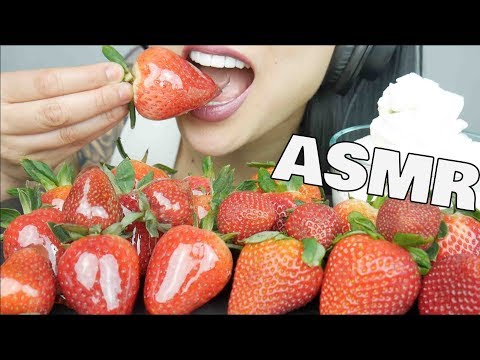 ASMR Candied + Fresh Strawberry Whipped Cream (CRACKLING CRUNCH EATING SOUNDS) NO TALKING | SAS-ASMR