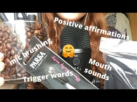 ASMR - 1 hour MIC BRUSHING // POSITIVE AFFIRMATIONS // MOUTH SOUNDS // WHISPERING🤩🎤