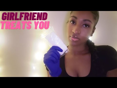 ASMR Girlfriend Treating Your Wounds RP (Personal Attention, Whispers, Mouth Sounds)