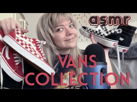 ASMR vans shoe collection ❤️ 🏁 ~ show & tell whisper ramble + tapping & scratching  🖤
