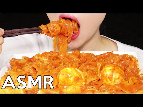 ASMR CHEESY SPICY RICE CAKE with noodles *Sticky&Chewy* 중국당면 치즈떡볶이 리얼사운드 먹방