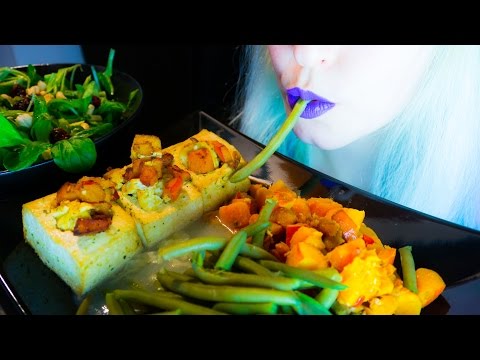 ASMR: Maple-Marinated Stuffed Tofu | Thanksgiving ~ Relaxing Eating Sounds [No Talking | Vegan] 😻