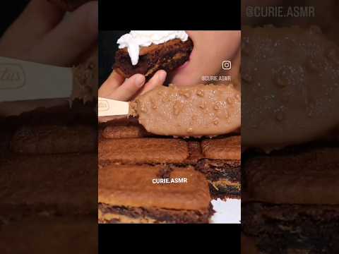 Biscoff butter Brownie w/ Whipped cream #asmr #shorts #brownie