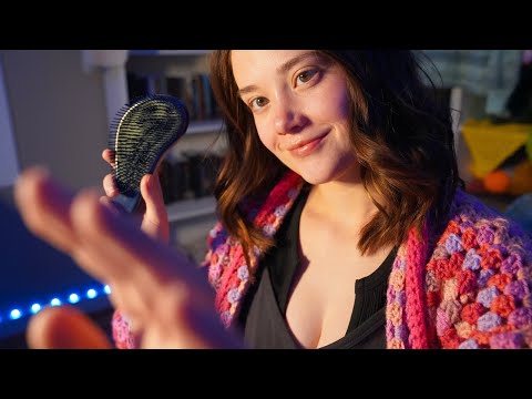 ASMR Getting You Ready For Bed Roleplay! Hair Brushing, Sequin Pillow
