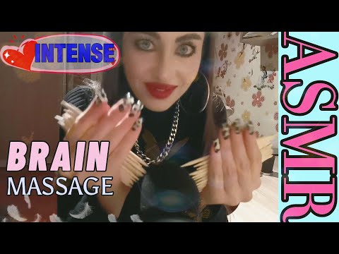 ASMR Extra Intense Brain Massage (a little bit chaotic), but so tingly with the wood sticks