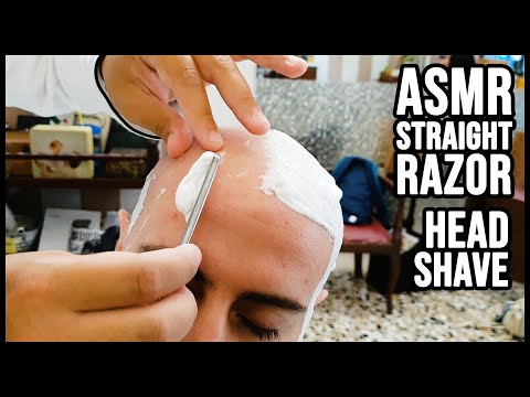 💈 MASTER of STRAIGHT RAZOR 🎧 ASMR SOUNDS of a HEAD SHAVE and MASSAGE | Old School Italian Barber