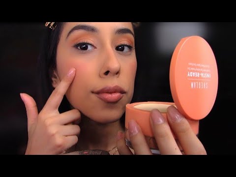 ASMR Sleepy Makeup Review with Personal Attention (Insta Ready Face & Under Eye Setting Powder)