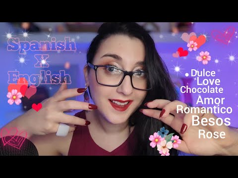 ❤️🤍 Valentine's Trigger Words🤍❤️ (Repeating Words into Mouth Sounds) ASMR ESPAÑOL X ENGLISH