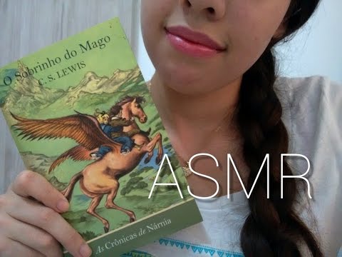 ASMR (Português) Leitura para dar sono, lendo susssurrando, whisper reading, close-up 📖