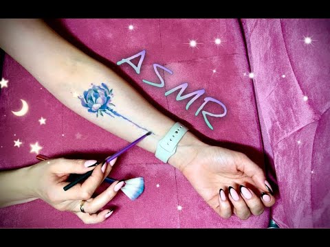 АСМР, Трейсинг и Рассказ о Моей ТАТУ, Близкий Шепот / GENTLE ASMR,  Tattoo Tracing