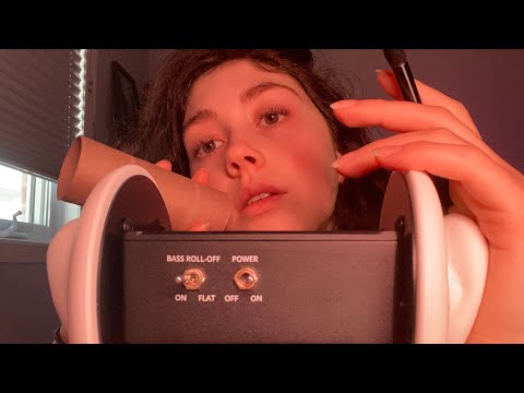 ASMR 3DIO ear massage with tingly tube mouth sounds and “in your brain” (ear cupping, tapping)