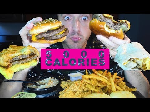 5000 CALORIE CHALLENGE (Burgers! Fried Chicken! Burritos! ) 자막 字幕  ਉਪਸਿਰਲੇਖ | Nomnomsammieboy