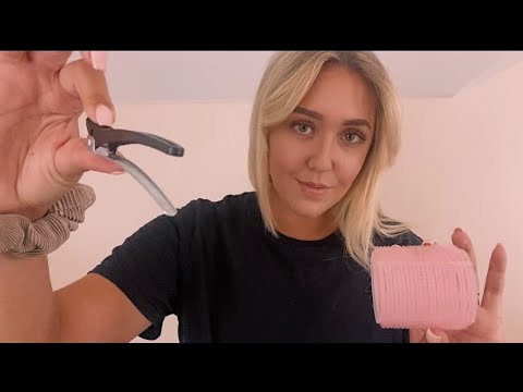 ASMR Styling Your Hair (Personal Attention, Brushing, Clipping, Roller)