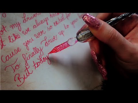 ASMR Glass Pen 🖋️ Vintage Writing TikTok Lyrics || edafoxx ASMR ♡