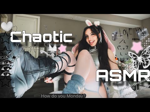 Chaotic ASMR 👽 Tingles Guaranteed 💯 ( Fast Aggressive Visuals, Nail Tapping, Fabric Scratching + )