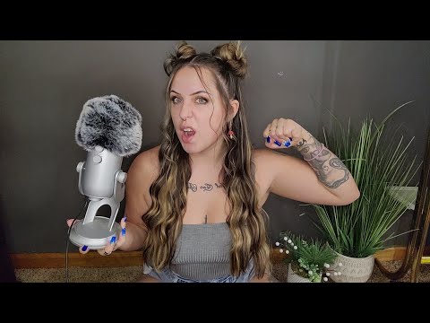 ASMR- Fluffy Mic Scratching & Tapping W Mouth Sounds!!