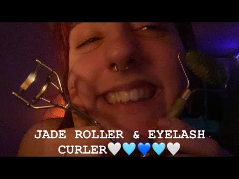 asmr | jade roller on ur face & eyelash curler pics (UR FAVOURITE)