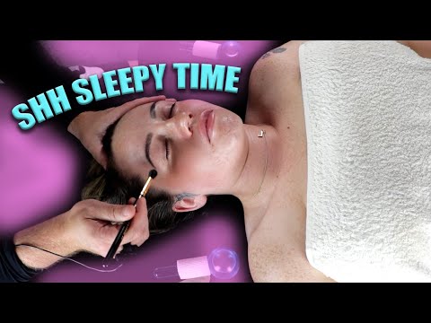 Whispered Real Person ASMR Light Touch Facial While she Slept