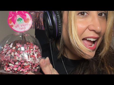 Mouth Watering 🤤 ASMR Eating Crunchy Chocolate Caramel with Heart Sprinkles Covered Apple 🍏 ❤️