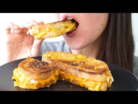 ASMR Eating Sounds: Jalapeño Popper Grilled Cheese Sandwich ~ Vegan (No Talking)
