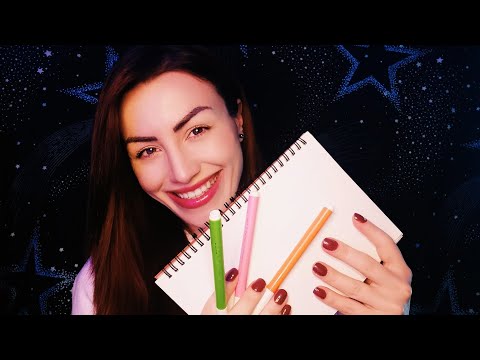 ASMR 🍓 Drawing Fruits and Vegetables For You Terribly 🥕 Paper & Tapping Sounds 📝