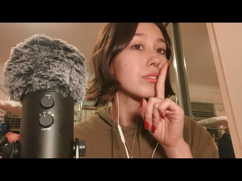 ASMR | IN YOUR EAR whispering + tracing & hand movements