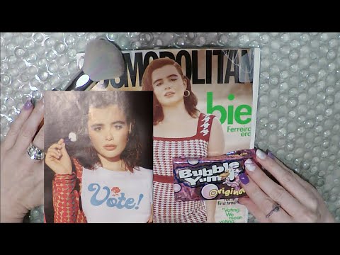 ASMR Gum Chewing Magazine Flip Through | Cosmopolitan | Close Tingly Whisper | Tascam