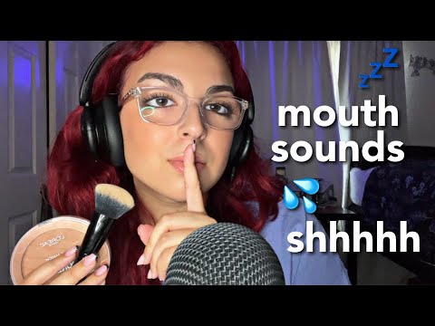 ASMR | quickly doing your makeup but I'm not talking (mouth sounds, tapping)