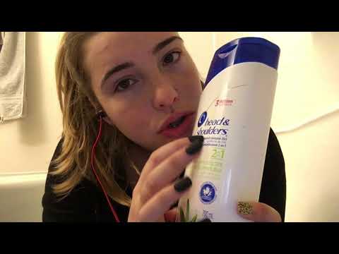 ASMR Bathroom Sounds/tapping/scratching/liquid sounds/mic brushing