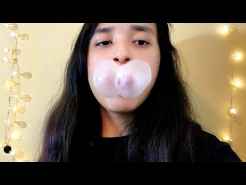 ASMR gum chewing and blowing bubbles-intense mouth sounds