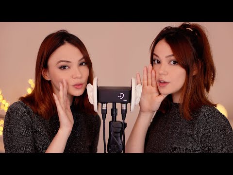 ASMR TWINS 😴 whispering into your ears (Portuguese & English)