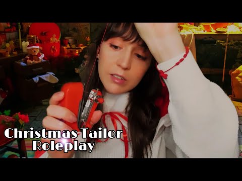 ⭐ASMR Tailor Measurements for a Christmas Costume⛄ Roleplay, Scissors, Sewing