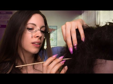ASMR - Girl In The Back Of Class Plays With Your HAIR - Detangling, Scalp Check, Afro, Braiding