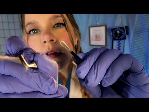ASMR Dermatologist Cystic Acne Extractions | Detailed Face Exam